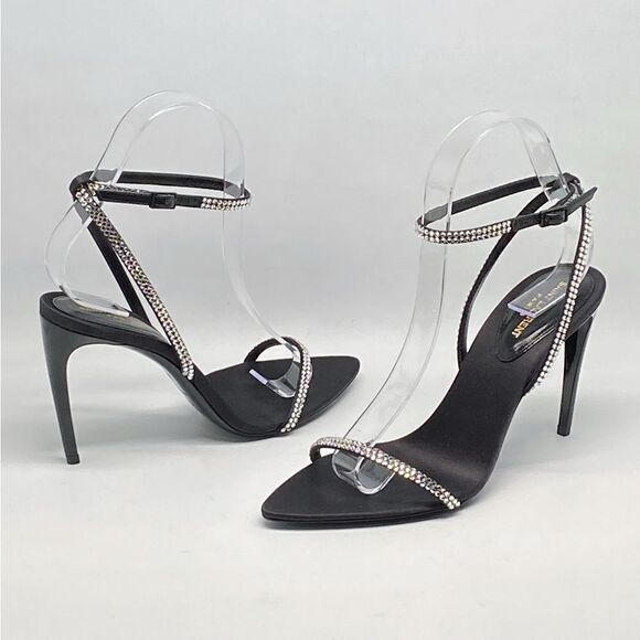 SAINT LAURENT Gippy 90 Crystal Embellished Sandals - Picture 2 of 14